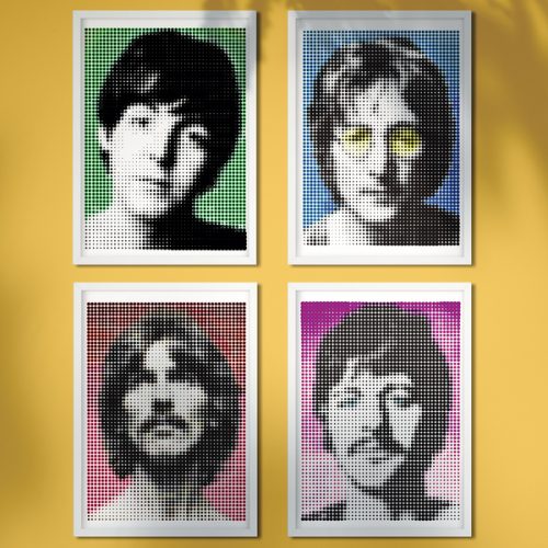 Beatles Half Tone Icons Art Prints